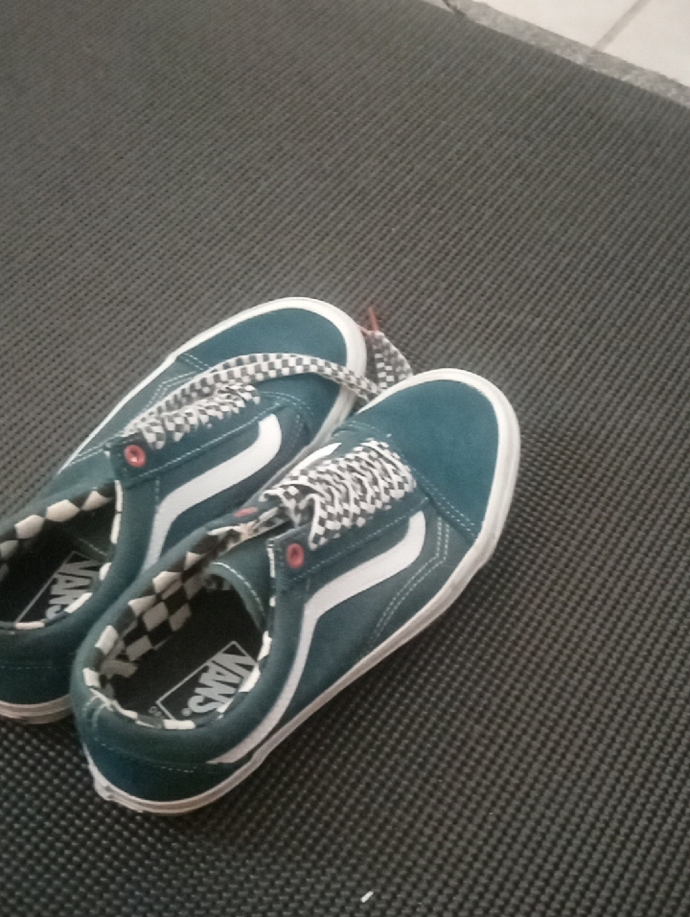Vans Old Skool Teal and White Skate Sneakers